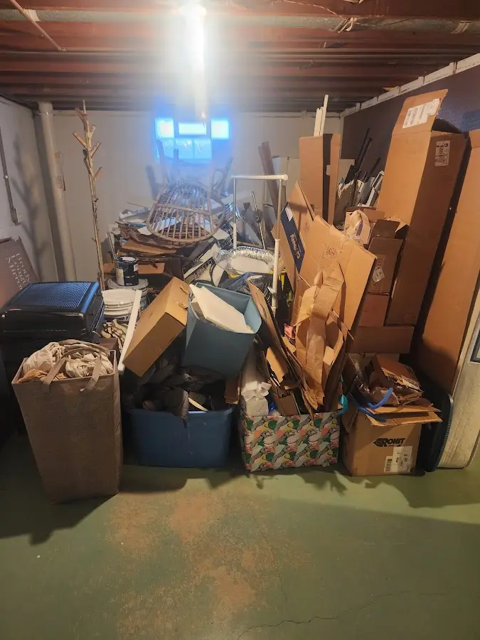 Roll-off dumpster container at job site for 6 Yard Dumpster Rental in Lexington